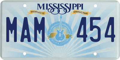 MS license plate MAM454
