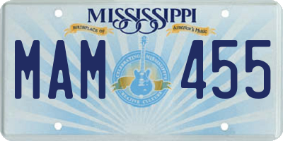 MS license plate MAM455