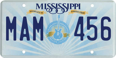 MS license plate MAM456