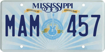 MS license plate MAM457