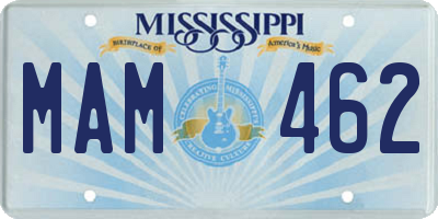 MS license plate MAM462