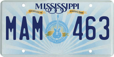 MS license plate MAM463