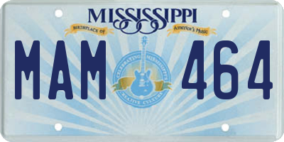 MS license plate MAM464