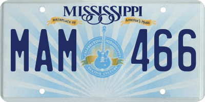 MS license plate MAM466