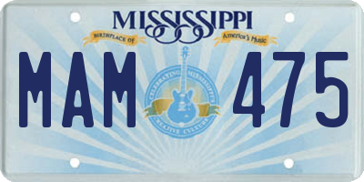 MS license plate MAM475