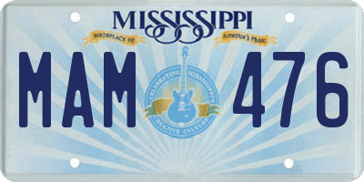 MS license plate MAM476