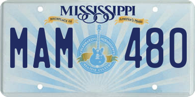 MS license plate MAM480