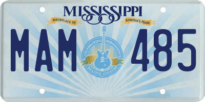 MS license plate MAM485