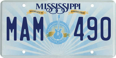 MS license plate MAM490