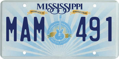 MS license plate MAM491