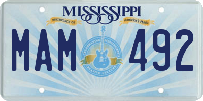 MS license plate MAM492