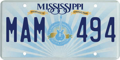 MS license plate MAM494