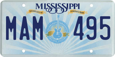 MS license plate MAM495