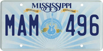MS license plate MAM496