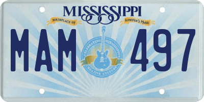 MS license plate MAM497