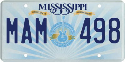 MS license plate MAM498