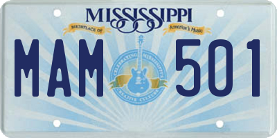 MS license plate MAM501
