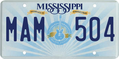 MS license plate MAM504