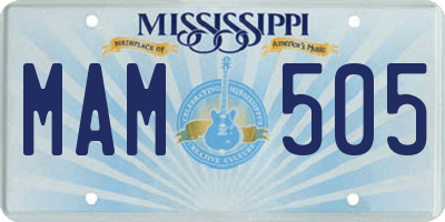 MS license plate MAM505