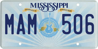 MS license plate MAM506