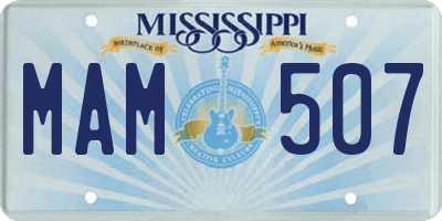 MS license plate MAM507
