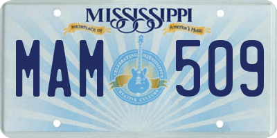 MS license plate MAM509