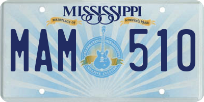 MS license plate MAM510