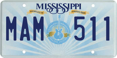 MS license plate MAM511