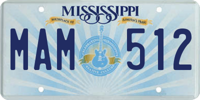 MS license plate MAM512