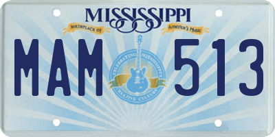 MS license plate MAM513