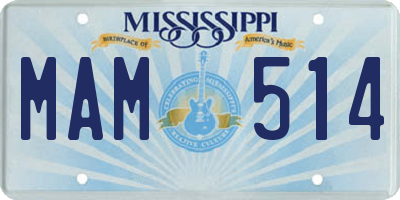 MS license plate MAM514