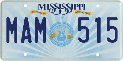 MS license plate MAM515