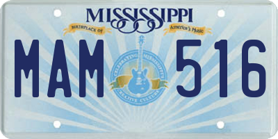 MS license plate MAM516