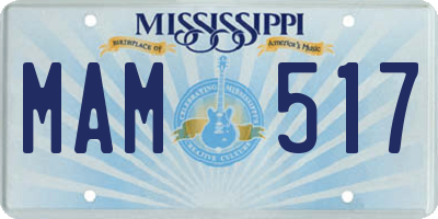 MS license plate MAM517