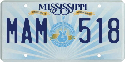 MS license plate MAM518