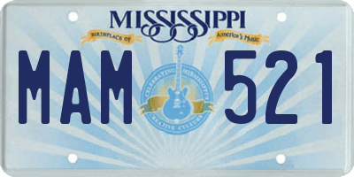 MS license plate MAM521