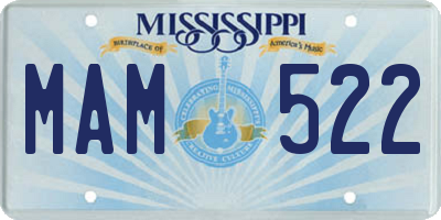 MS license plate MAM522