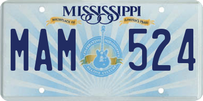 MS license plate MAM524