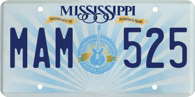 MS license plate MAM525