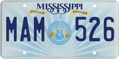 MS license plate MAM526