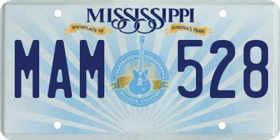MS license plate MAM528