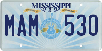 MS license plate MAM530