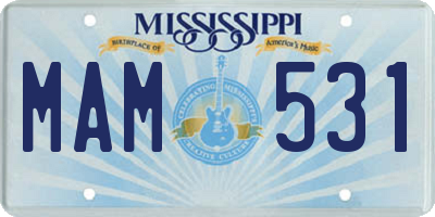 MS license plate MAM531