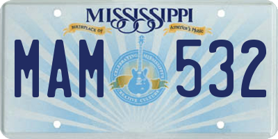 MS license plate MAM532