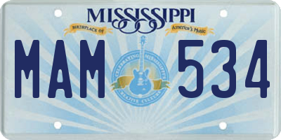MS license plate MAM534