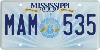 MS license plate MAM535
