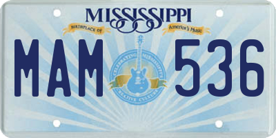 MS license plate MAM536