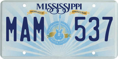MS license plate MAM537