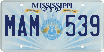 MS license plate MAM539