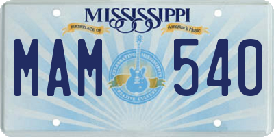 MS license plate MAM540